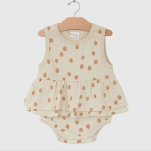 City Mouse | Studio Skirted Tank Bodysuit- Saffron Dots